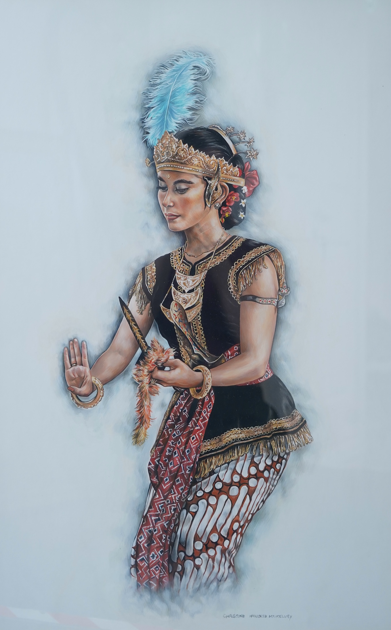 Christine Haworth McKelney (20th. C), Thai dancer, watercolour, 71 x 45cm